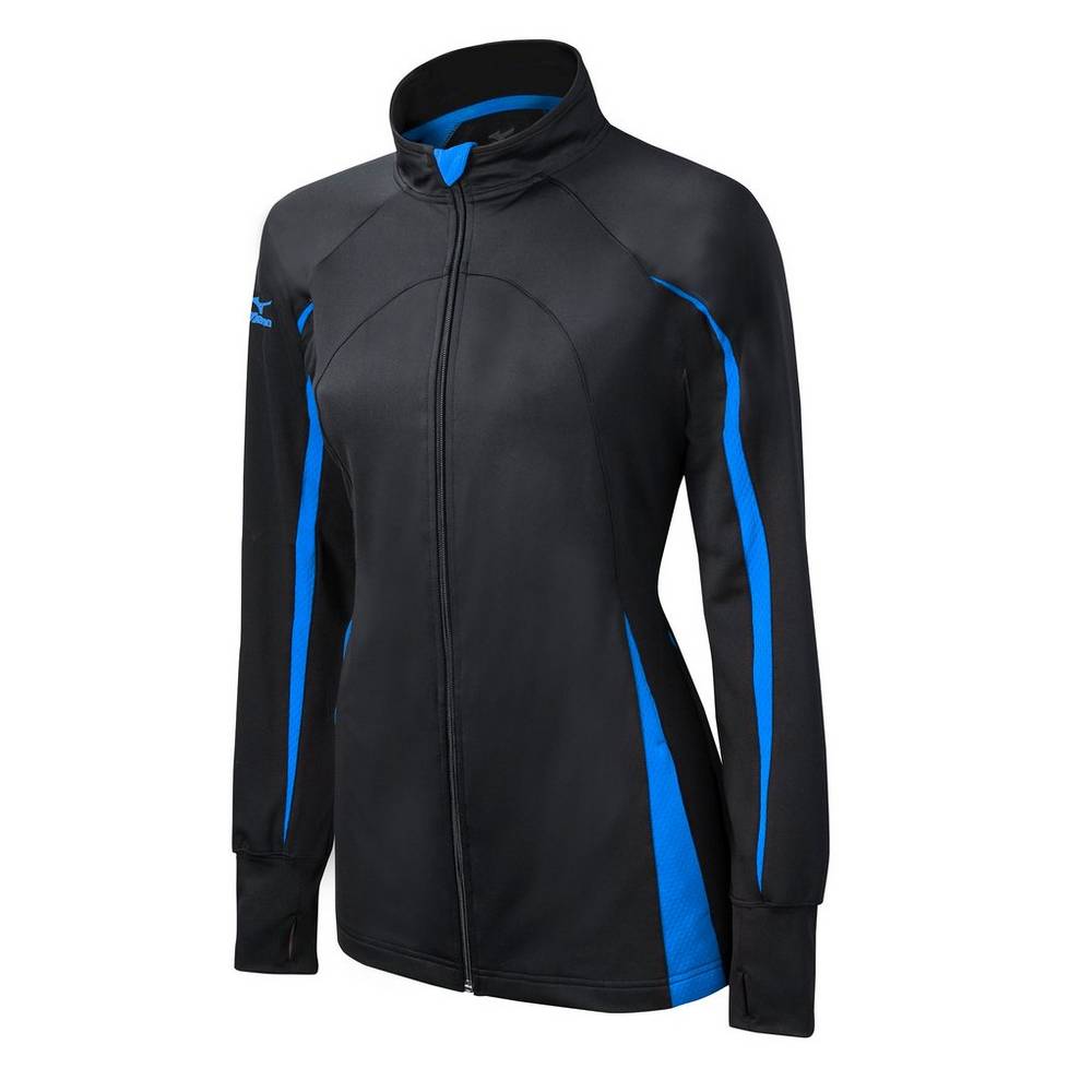 Giacca Mizuno Elite 9 Focus Full-Zip Donna - Nere/Blu Reale - 24180-SLWC